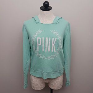 Womens Victoria's Secret PINK Hooded Sweatshirt Mint Green Teal Medium Pullover